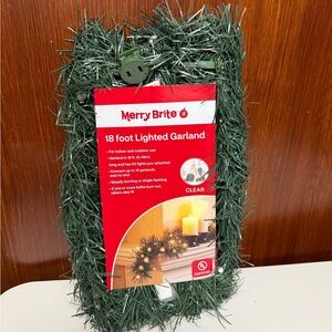 Clear Bulbs Lighted Green Garland